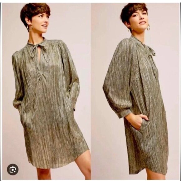 Sabina Musayev Anthropologie Eugene Shimmer Dress - Picture 1 of 9